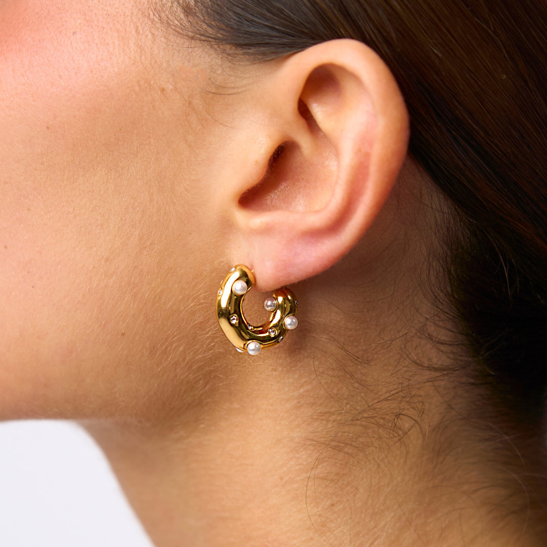 oorbellen met parels en zirkonia