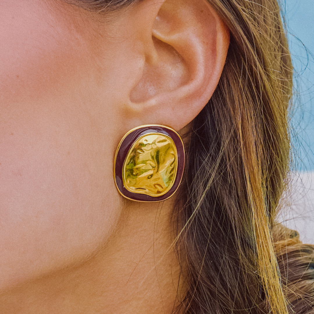 Ovale oorbellen met organische vorm